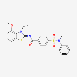 molecular formula C24H23N3O4S2 B2483034 (Z)-N-(3-ethyl-4-methoxybenzo[d]thiazol-2(3H)-ylidene)-4-(N-methyl-N-phenylsulfamoyl)benzamide CAS No. 533868-44-9