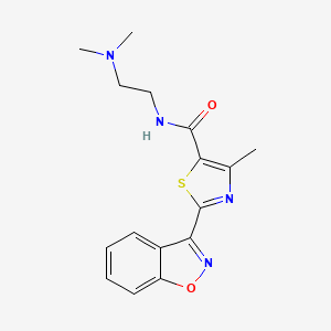 molecular formula C16H18N4O2S B2483038 N-(2-(dimethylamino)ethyl)-2-(benzo[d]isoxazol-3-yl)-4-methylthiazole-5-carboxamide CAS No. 1407715-49-4