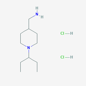molecular formula C11H26Cl2N2 B2483039 [1-(Pentan-3-yl)piperidin-4-yl]methanamine dihydrochloride CAS No. 1286273-73-1