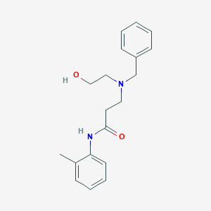 molecular formula C19H24N2O2 B248304 3-[benzyl(2-hydroxyethyl)amino]-N-(2-methylphenyl)propanamide 
