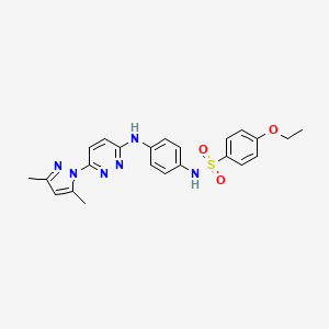 molecular formula C23H24N6O3S B2483056 N-(4-((6-(3,5-dimethyl-1H-pyrazol-1-yl)pyridazin-3-yl)amino)phenyl)-4-ethoxybenzenesulfonamide CAS No. 1013769-86-2