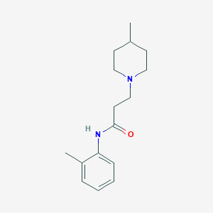 molecular formula C16H24N2O B248306 N-(2-methylphenyl)-3-(4-methyl-1-piperidinyl)propanamide 