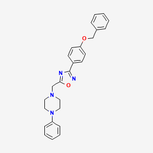 molecular formula C26H26N4O2 B2483066 1-({3-[4-(Benzyloxy)phenyl]-1,2,4-oxadiazol-5-yl}methyl)-4-phenylpiperazine CAS No. 1252850-92-2