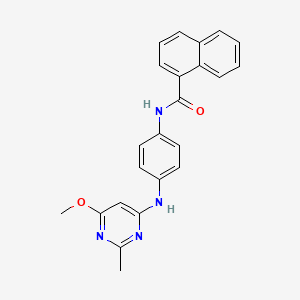 molecular formula C23H20N4O2 B2483068 N-(4-((6-methoxy-2-methylpyrimidin-4-yl)amino)phenyl)-1-naphthamide CAS No. 946233-91-6