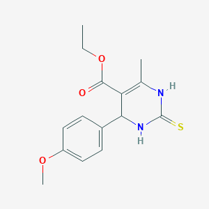 molecular formula C15H18N2O3S B2483071 Ethyl 4-(4-methoxyphenyl)-6-methyl-2-thioxo-1,2,3,4-tetrahydro-5-pyrimidinecarboxylate CAS No. 113697-57-7