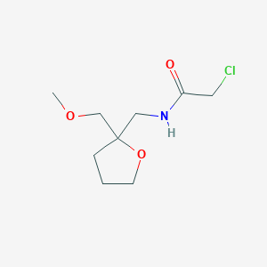 molecular formula C9H16ClNO3 B2483075 2-Chloro-N-[[2-(methoxymethyl)oxolan-2-yl]methyl]acetamide CAS No. 2293419-91-5