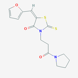 (E)-5-(furan-2-ylmethylene)-3-(3-oxo-3-(pyrrolidin-1-yl)propyl)-2-thioxothiazolidin-4-one