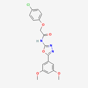 molecular formula C18H16ClN3O5 B2483079 2-(4-氯苯氧基)-N-(5-(3,5-二甲氧基苯基)-1,3,4-噁二唑-2-基)乙酰胺 CAS No. 865286-95-9