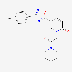 1-(2-oxo-2-(piperidin-1-yl)ethyl)-5-(3-(p-tolyl)-1,2,4-oxadiazol-5-yl)pyridin-2(1H)-one