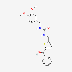 molecular formula C22H24N2O4S B2483088 1-(3,4-Dimethoxybenzyl)-3-((5-(hydroxy(phenyl)methyl)thiophen-2-yl)methyl)urea CAS No. 1797246-92-4
