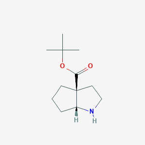 molecular formula C12H21NO2 B2483096 Tert-butyl (3aS,6aR)-2,3,4,5,6,6a-hexahydro-1H-cyclopenta[b]pyrrole-3a-carboxylate CAS No. 2165661-53-8