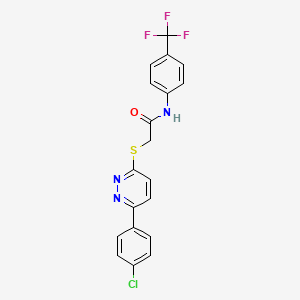 molecular formula C19H13ClF3N3OS B2483097 2-((6-(4-chlorophenyl)pyridazin-3-yl)thio)-N-(4-(trifluoromethyl)phenyl)acetamide CAS No. 872688-54-5