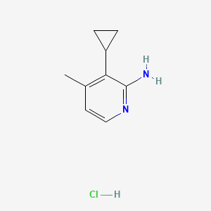 molecular formula C9H13ClN2 B2483108 3-Cyclopropyl-4-methylpyridin-2-amine hydrochloride CAS No. 1955554-21-8