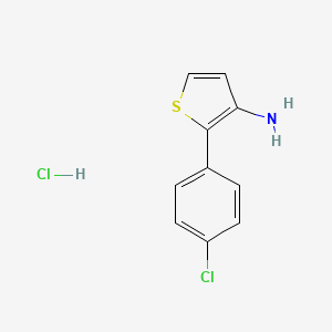 molecular formula C10H9Cl2NS B2483113 3-Amino-2-(4-clorofenil)tiofeno; clorhidrato CAS No. 1318073-64-1