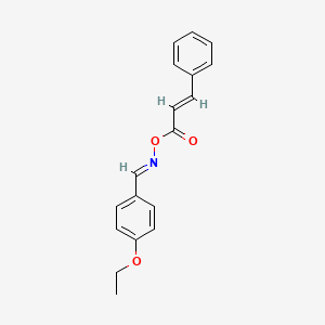 molecular formula C18H17NO3 B2483114 1-(((Cinnamoyloxy)imino)methyl)-4-ethoxybenzene CAS No. 297150-24-4