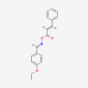 molecular formula C18H17NO3 B2483114 1-(((シンナモイルオキシ)イミノ)メチル)-4-エトキシベンゼン CAS No. 297150-24-4