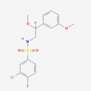molecular formula C16H17ClFNO4S B2483115 3-chloro-4-fluoro-N-(2-methoxy-2-(3-methoxyphenyl)ethyl)benzenesulfonamide CAS No. 1797088-37-9