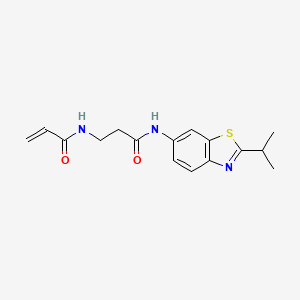 molecular formula C16H19N3O2S B2483116 N-(2-Propan-2-yl-1,3-benzothiazol-6-yl)-3-(prop-2-enoylamino)propanamide CAS No. 2198383-90-1