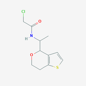 molecular formula C11H14ClNO2S B2483117 2-Chloro-N-[1-(6,7-dihydro-4H-thieno[3,2-c]pyran-4-yl)ethyl]acetamide CAS No. 2411199-55-6
