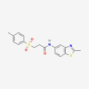 molecular formula C18H18N2O3S2 B2483118 N-(2-methylbenzo[d]thiazol-5-yl)-3-tosylpropanamide CAS No. 895473-71-9