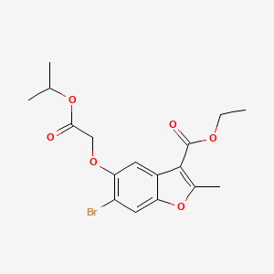 molecular formula C17H19BrO6 B2483121 Ethyl 6-bromo-2-methyl-5-[2-oxo-2-(propan-2-yloxy)ethoxy]-1-benzofuran-3-carboxylate CAS No. 384802-67-9