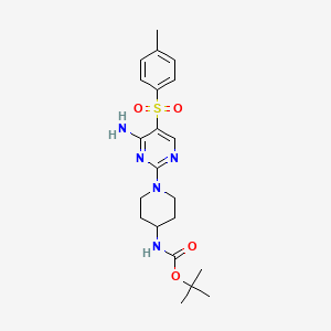Tert-butyl (1-(4-amino-5-tosylpyrimidin-2-yl)piperidin-4-yl)carbamate