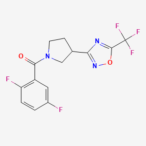 (2,5-Difluorophenyl)(3-(5-(trifluoromethyl)-1,2,4-oxadiazol-3-yl)pyrrolidin-1-yl)methanone