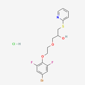 molecular formula C16H17BrClF2NO3S B2483126 1-(2-(4-溴-2,6-二氟苯氧基)乙氧基)-3-(吡啶-2-基硫)丙-2-醇盐酸盐 CAS No. 1323499-76-8