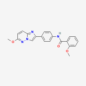 molecular formula C21H18N4O3 B2483127 2-甲氧基-N-(4-(6-甲氧基咪唑[1,2-b]吡嘧啉-2-基)苯基)苯甲酰胺 CAS No. 955801-91-9