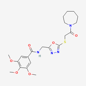 B2483128 N-((5-((2-(azepan-1-yl)-2-oxoethyl)thio)-1,3,4-oxadiazol-2-yl)methyl)-3,4,5-trimethoxybenzamide CAS No. 851783-94-3
