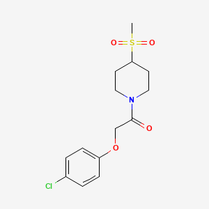 molecular formula C14H18ClNO4S B2483131 2-(4-Chlorophenoxy)-1-(4-(methylsulfonyl)piperidin-1-yl)ethanone CAS No. 1448057-25-7