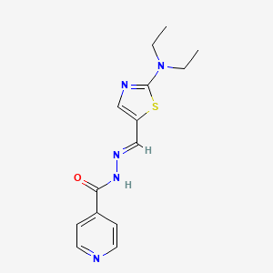 molecular formula C14H17N5OS B2483133 N'-{(E)-[2-(diethylamino)-1,3-thiazol-5-yl]methylidene}isonicotinohydrazide CAS No. 477855-20-2