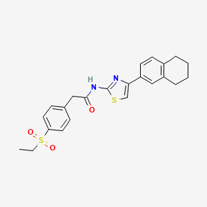 molecular formula C23H24N2O3S2 B2483138 2-(4-(ethylsulfonyl)phenyl)-N-(4-(5,6,7,8-tetrahydronaphthalen-2-yl)thiazol-2-yl)acetamide CAS No. 941884-51-1