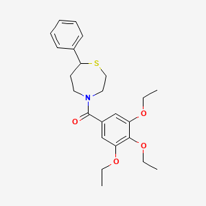 molecular formula C24H31NO4S B2483163 (7-Phenyl-1,4-thiazepan-4-yl)(3,4,5-triethoxyphenyl)methanone CAS No. 1797204-62-6