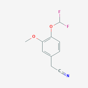 molecular formula C10H9F2NO2 B2483168 2-[4-(Difluoromethoxy)-3-methoxyphenyl]acetonitrile CAS No. 852851-91-3