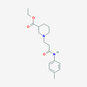 molecular formula C18H26N2O3 B248317 Ethyl 1-[3-oxo-3-(4-toluidino)propyl]-3-piperidinecarboxylate 
