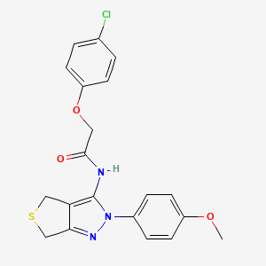 molecular formula C20H18ClN3O3S B2483173 2-(4-chlorophenoxy)-N-[2-(4-methoxyphenyl)-4,6-dihydrothieno[3,4-c]pyrazol-3-yl]acetamide CAS No. 361477-46-5