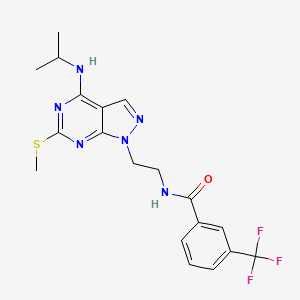 N-(2-(4-(isopropylamino)-6-(methylthio)-1H-pyrazolo[3,4-d]pyrimidin-1-yl)ethyl)-3-(trifluoromethyl)benzamide