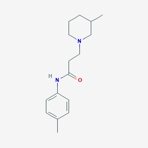 molecular formula C16H24N2O B248318 N-(4-methylphenyl)-3-(3-methylpiperidin-1-yl)propanamide 