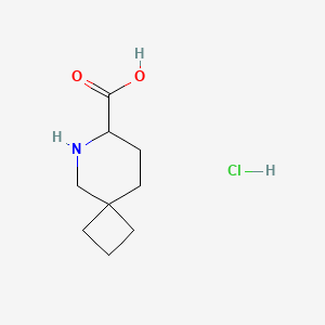 molecular formula C9H16ClNO2 B2483195 6-氮杂螺[3.5]壬烷-7-羧酸盐酸盐 CAS No. 2228128-60-5