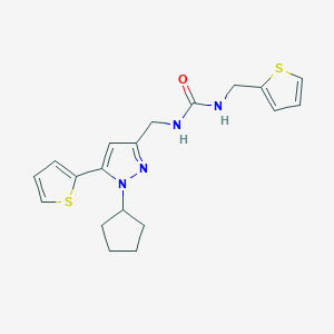 1-((1-cyclopentyl-5-(thiophen-2-yl)-1H-pyrazol-3-yl)methyl)-3-(thiophen-2-ylmethyl)urea