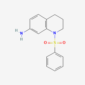 molecular formula C15H16N2O2S B2483204 1-(Phenylsulfonyl)-1,2,3,4-tetrahydroquinolin-7-amine CAS No. 927996-68-7