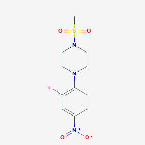 molecular formula C11H14FN3O4S B2483207 1-(2-氟-4-硝基苯基)-4-(甲磺酰基)哌嗪 CAS No. 864146-94-1