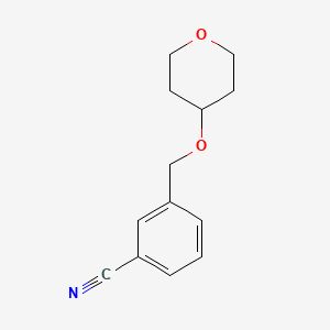 molecular formula C13H15NO2 B2483225 3-[(Oxan-4-yloxy)methyl]benzonitrile CAS No. 1251232-11-7