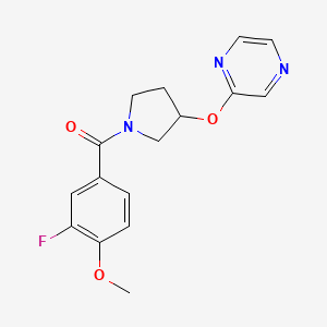 (3-Fluoro-4-methoxyphenyl)(3-(pyrazin-2-yloxy)pyrrolidin-1-yl)methanone