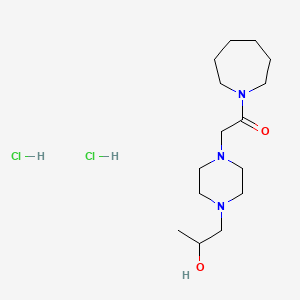 molecular formula C15H31Cl2N3O2 B2483233 1-(Azepan-1-yl)-2-(4-(2-hydroxypropyl)piperazin-1-yl)ethanone dihydrochloride CAS No. 1396782-33-4