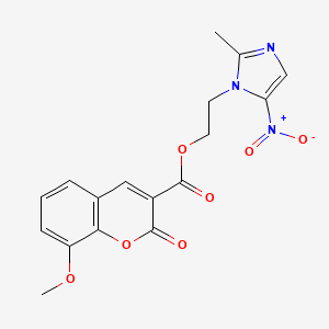 2-(2-methyl-5-nitro-1H-imidazol-1-yl)ethyl 8-methoxy-2-oxo-2H-chromene-3-carboxylate