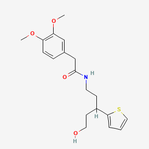 2-(3,4-dimethoxyphenyl)-N-(5-hydroxy-3-(thiophen-2-yl)pentyl)acetamide