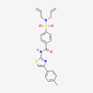 molecular formula C23H23N3O3S2 B2483245 4-(N,N-二烯丙基磺酰氨基)-N-(4-(对甲苯)噻唑-2-基)苯甲酰胺 CAS No. 476625-99-7