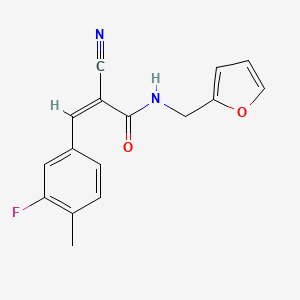 (Z)-2-Cyano-3-(3-fluoro-4-methylphenyl)-N-(furan-2-ylmethyl)prop-2-enamide